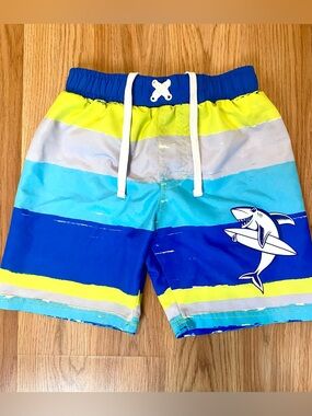 🦈 IXTREME SWIM SHORTS BOYS SWIM TRUNKS SHARKS SIZE 4! COLORBLOCK BRIGHT MULTI